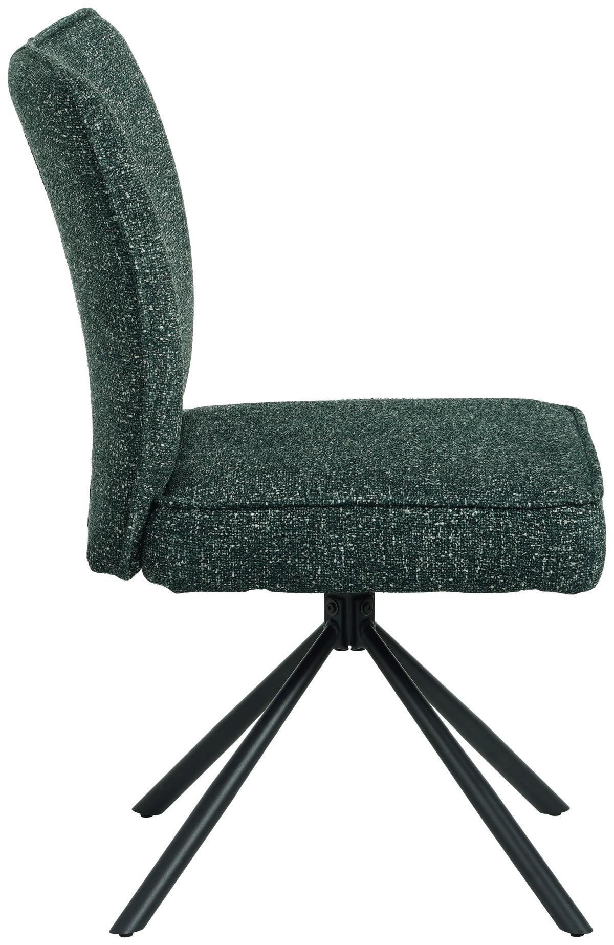 Stuhl Ellen Webstoff Grün, B: 49 Cm - Schwarz/Grün, MODERN, Textil/Metall (49/91/66cm)