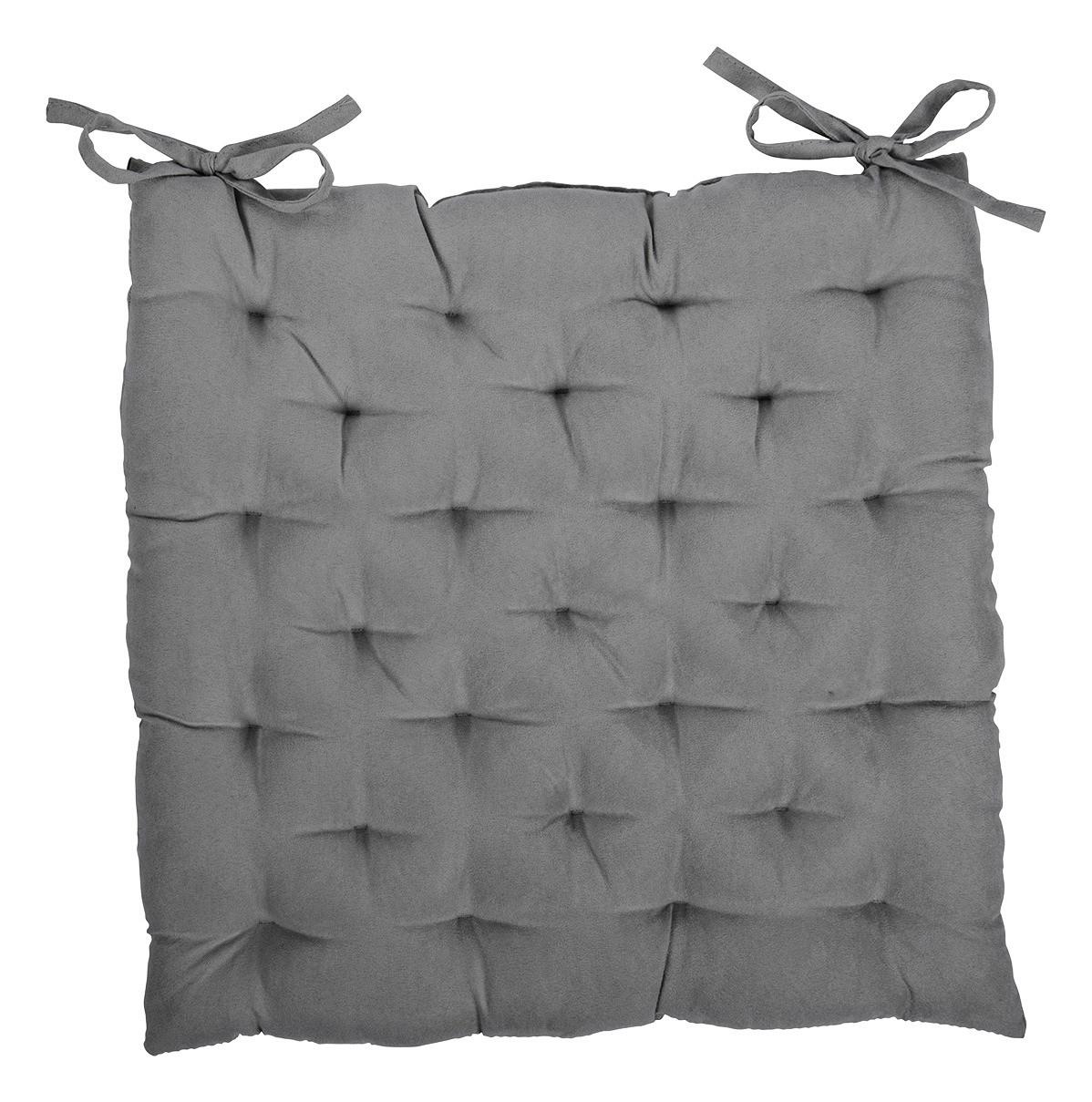 Sitzkissen Agatha Anthrazit 40x40 Cm Polyester - Anthrazit, KONVENTIONELL, Textil (40/40/5cm) - Ondega