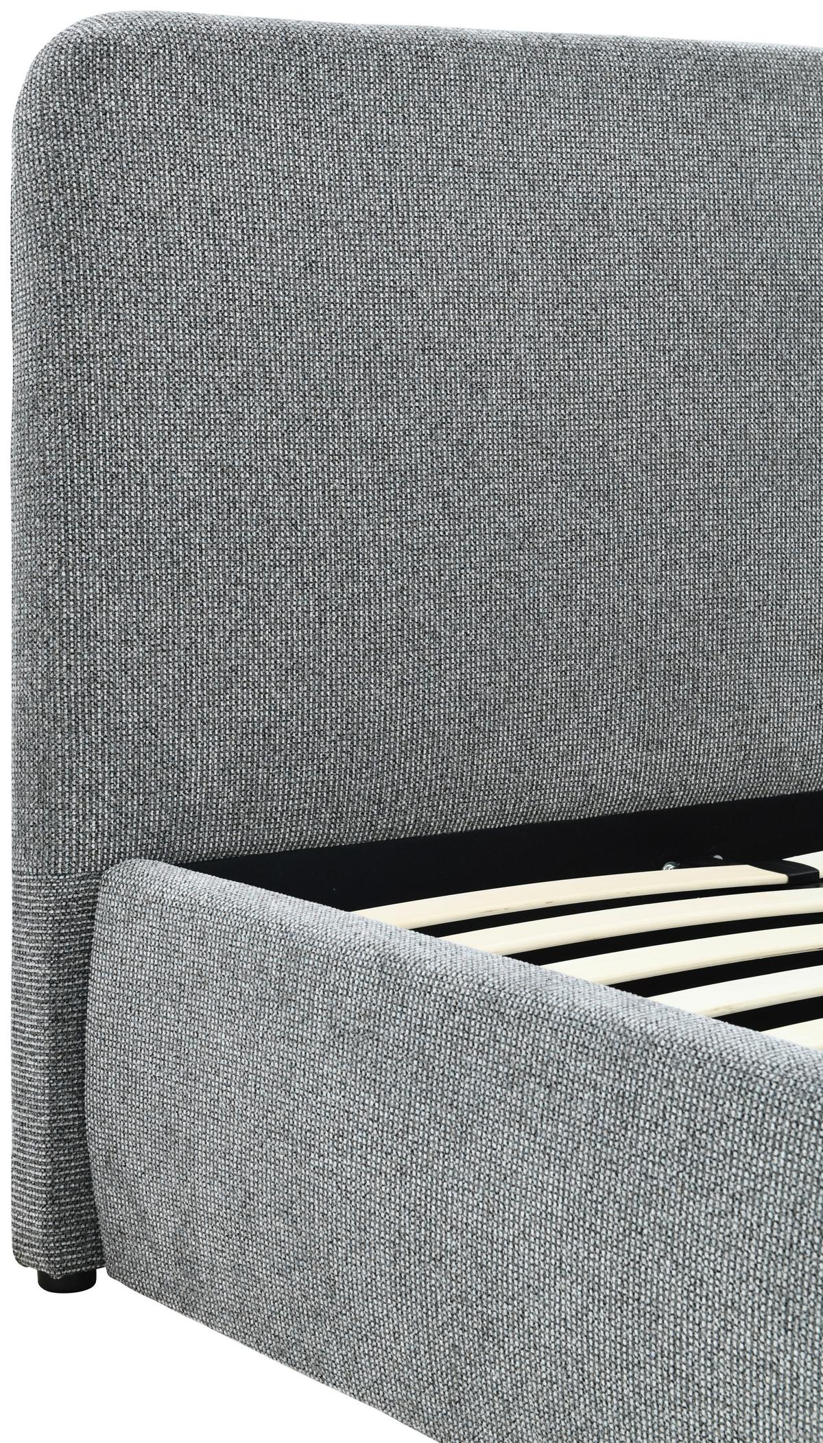 Polsterbett Kora Grau B: 204 Cm - Eichefarben/Schwarz, Design, Holz/Textil (204/116/218cm) - MID.YOU