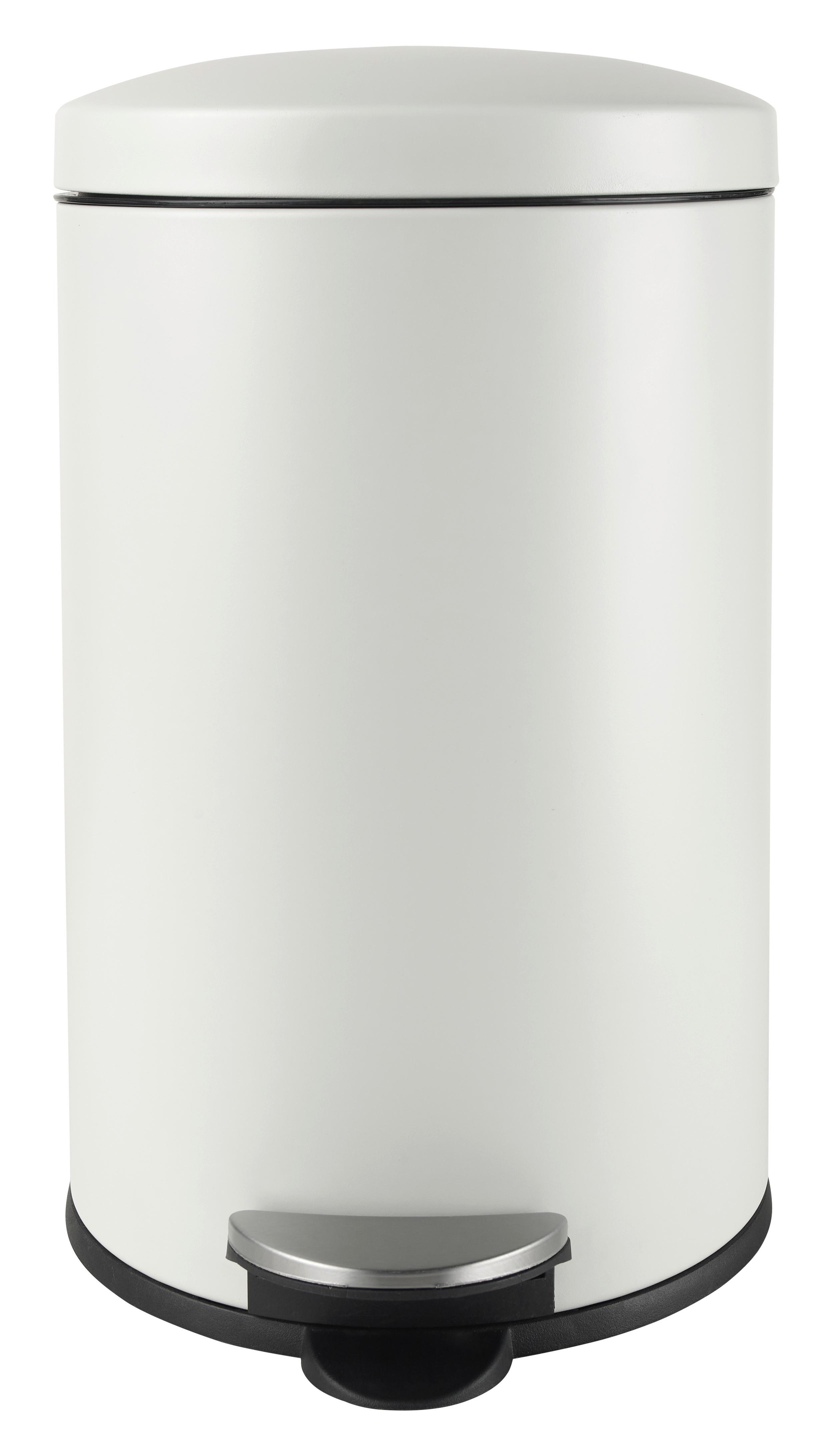 Nášlapný koš James, 20l - bílá/černá, Konvenční, kov/plast (29/47,5cm) - Modern Living