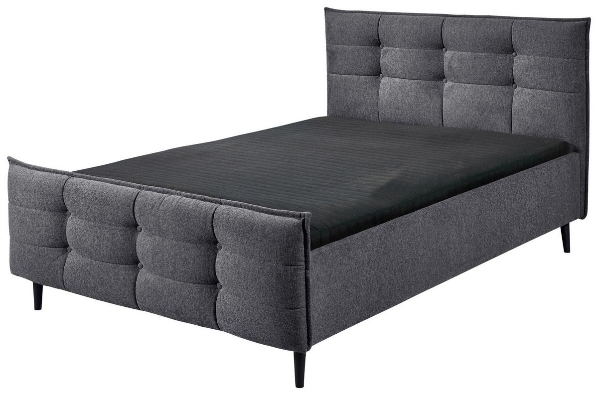 Polsterbett Mario B 140x200 cm Anthrazit - Anthrazit, Basics, Holzwerkstoff/Textil (140/200cm) - MID.YOU