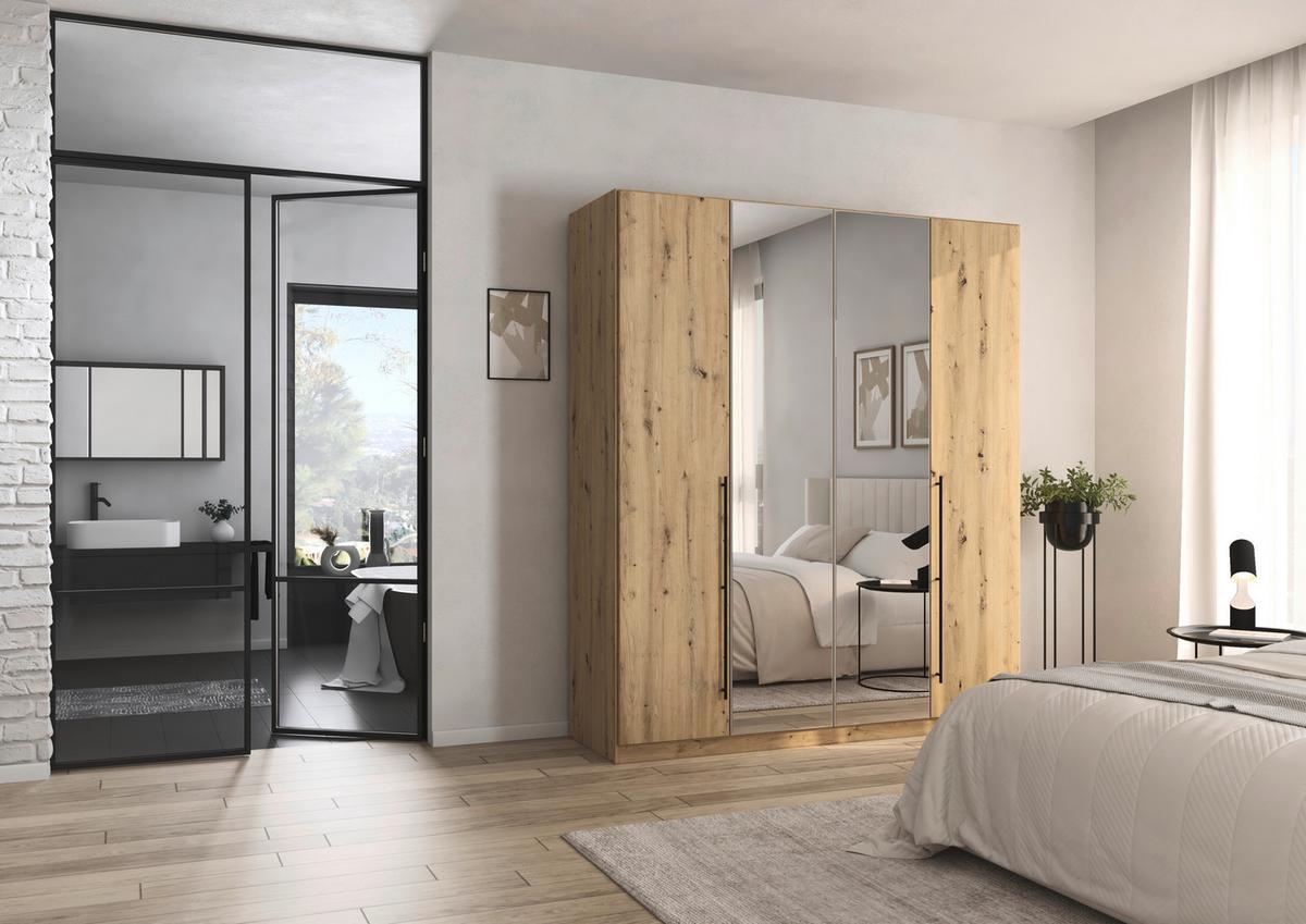 Kleiderschrank Safari B: 181 cm - Eiche Artisan, KONVENTIONELL, Holzwerkstoff (181/229/54cm)