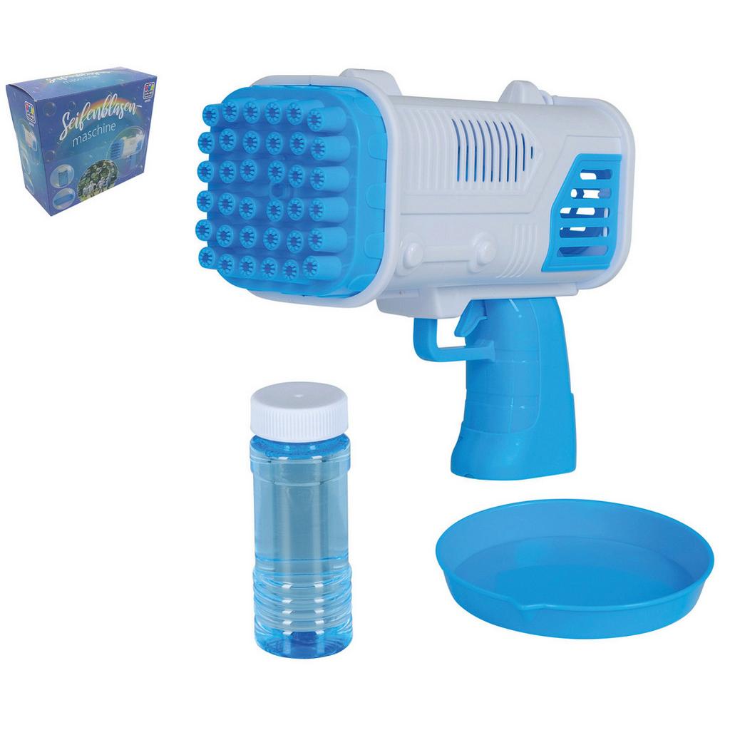 Seifenblasenmaschine blau/Weiß incl. Flüssigkeit