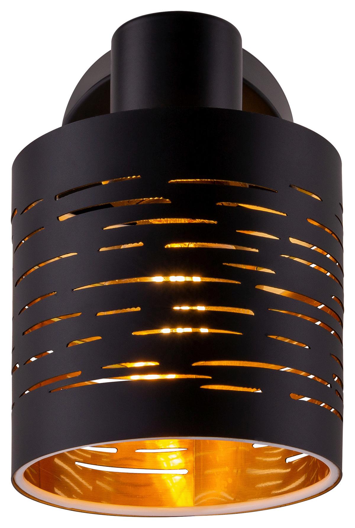 Strahler Tunno 1-flammig Verstellbar L: 10 Cm - Goldfarben/Schwarz, Design, Kunststoff/Metall (10/13/14,5cm) - Globo