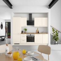 Kuchyňská linka 270 cm, magnóliová supermatná - barvy dubu/magnolie, Moderní, kov/kompozitní dřevo (270cm) - Nobilia