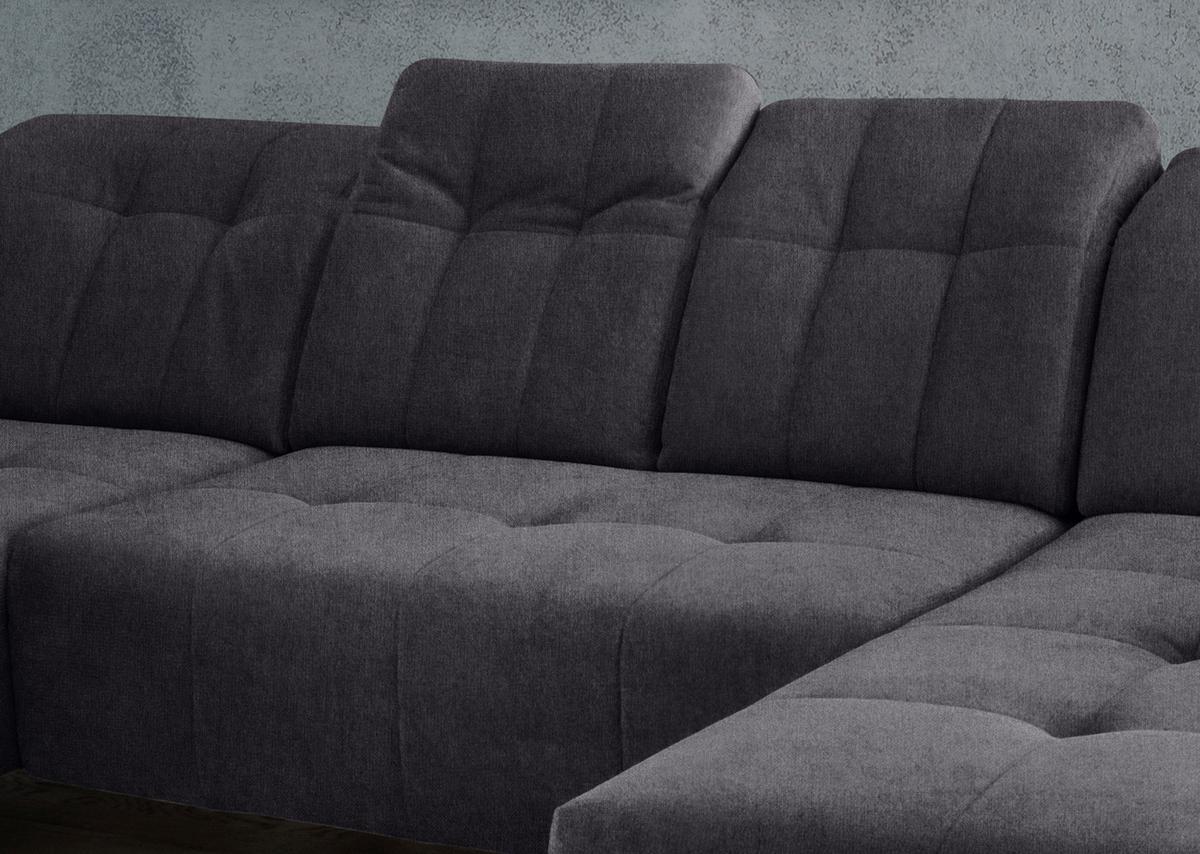 Ecksofa, Sitzvorzug Elektrisch Sano, Anthrazit, 200x337x180cm - Anthrazit/Schwarz, MODERN, Textil (200/337/180cm) - Livetastic