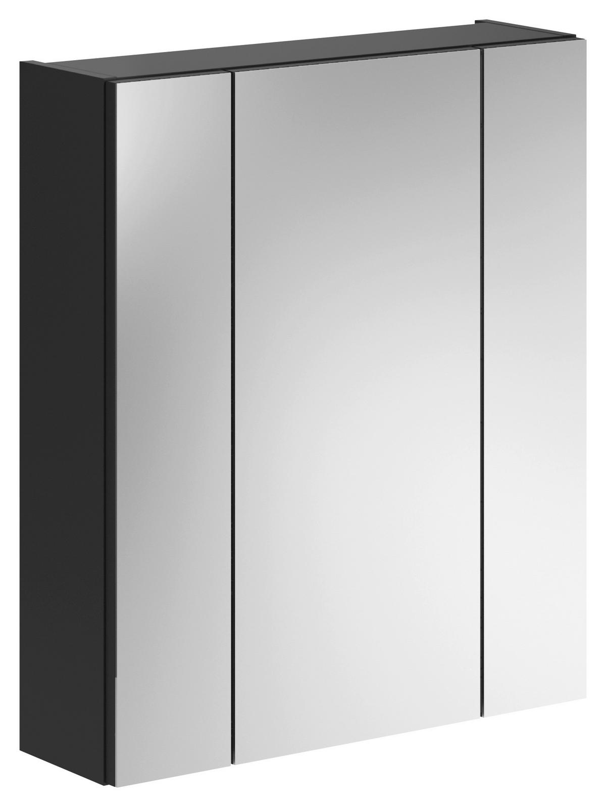 Spiegelschrank Linus Schwarz B: 60 cm - Schwarz, MODERN, Glas/Holzwerkstoff (60/70/18cm) - MID.YOU