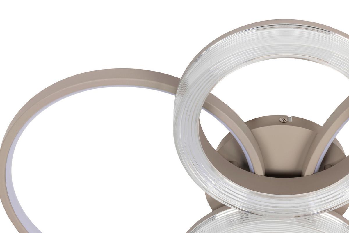 LED-DECKENLEUCHTE 40W, 220-240V - Sandfarben/Transparent, Basics, Kunststoff/Metall (80/50,5/10cm) - Luca Bessoni