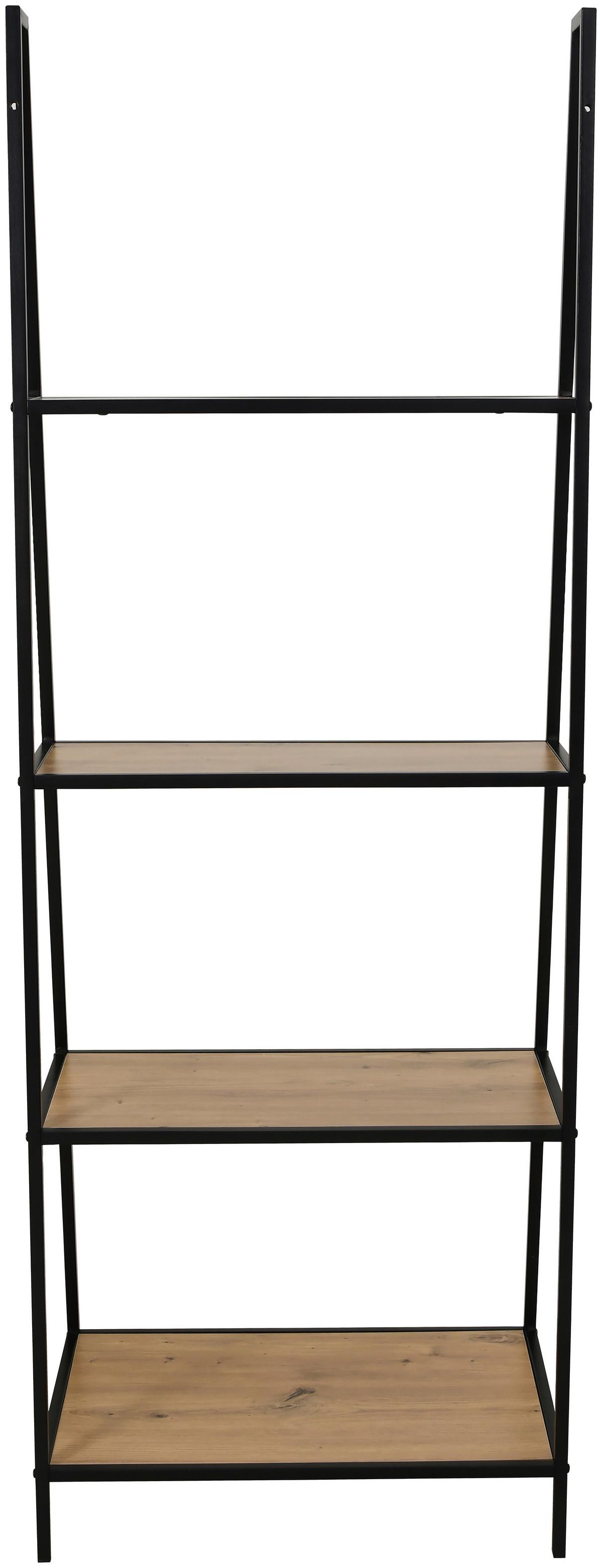 REGÁL JORIS -EXKLUSIV- - černá/přírodní barvy, Moderní, kov/kompozitní dřevo (60/170/42cm) - Mömax