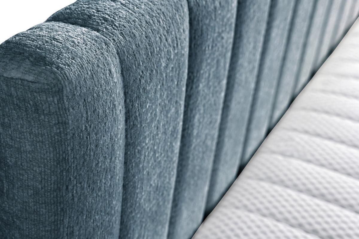 Schlafsofa Roma Chenille Blau, B: 212cm - Blau/Schwarz, Design, Textil (212/83/99cm) - MID.YOU
