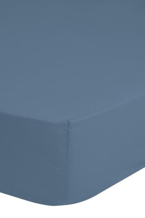 Spannleintuch Satin Blau 180x220 cm Baumwolle - Blau, Basics, Textil (180/220cm) - MID.YOU