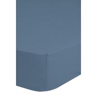 Spannleintuch Satin Blau 180x220 Cm Baumwolle - Blau, Basics, Textil (180/220cm) - MID.YOU