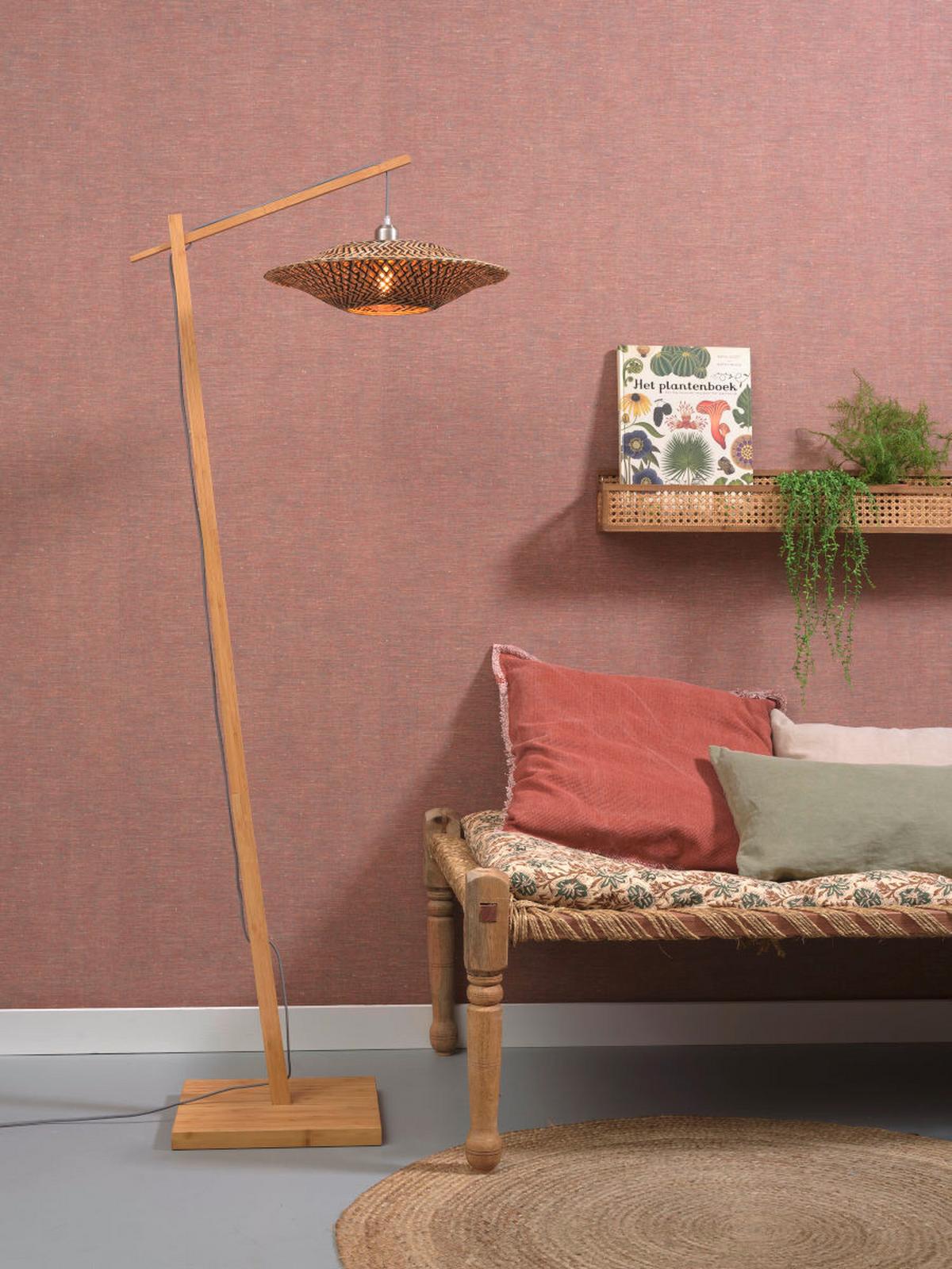 Stehleuchte Bali/f/ad/n/4412/bn - Schwarz/Naturfarben, Trend, Holz (44/176cm) - Good & Mojo