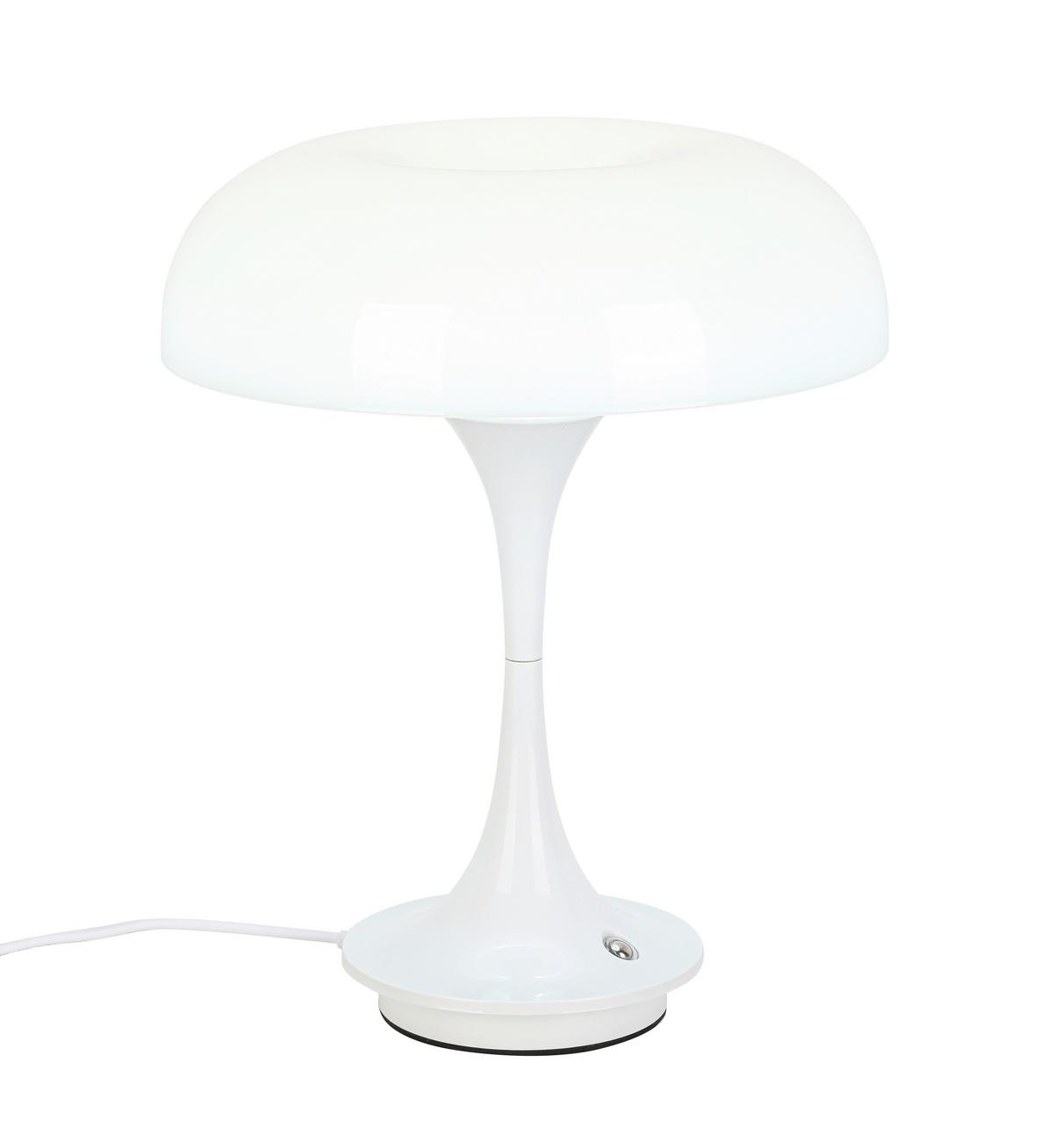 NABÍJATEĽNÁ STOLNÁ LAMPA RETRO - biela/chrómová, Modern, kov/plast (19,5/24cm) - Mömax