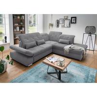 Ecksofa Dalida Dunkelgrau S: 280x254cm - Chromfarben/Dunkelgrau, MODERN, Textil (280/254cm) - Livetastic