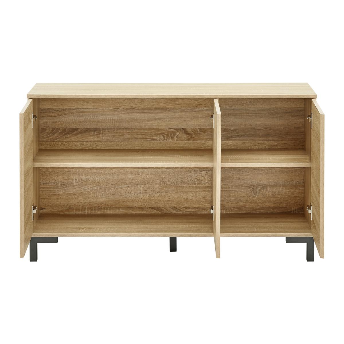 Komoda LORI - barvy dubu/černá, Moderní, kov (120/70/35cm) - Bessagi Home