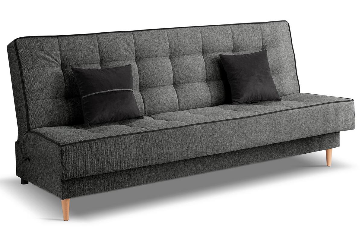 Schlafsofa Bono Grau B: 199cm - Hellbraun/Schwarz, Basics, Holz/Textil (199/91/91cm) - MID.YOU