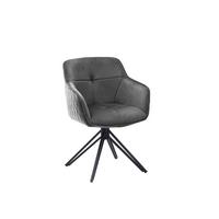 Židle s područkami EMMA, sivá - šedá/černá, Moderní, kov/textil (59/82/62cm) - MID.YOU