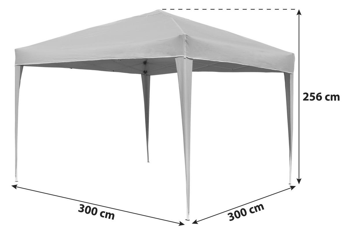 Pavillon 300x300 cm, Regenabweisend, Faltpavillon - Beige/Weiß, Basics, Textil/Metall (300/300/256cm)