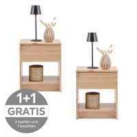 Nachtkästchen Eiche Artisan H: 40 Ribe - Eiche Artisan, Basics, Holzwerkstoff (40/48/30cm) - P & B