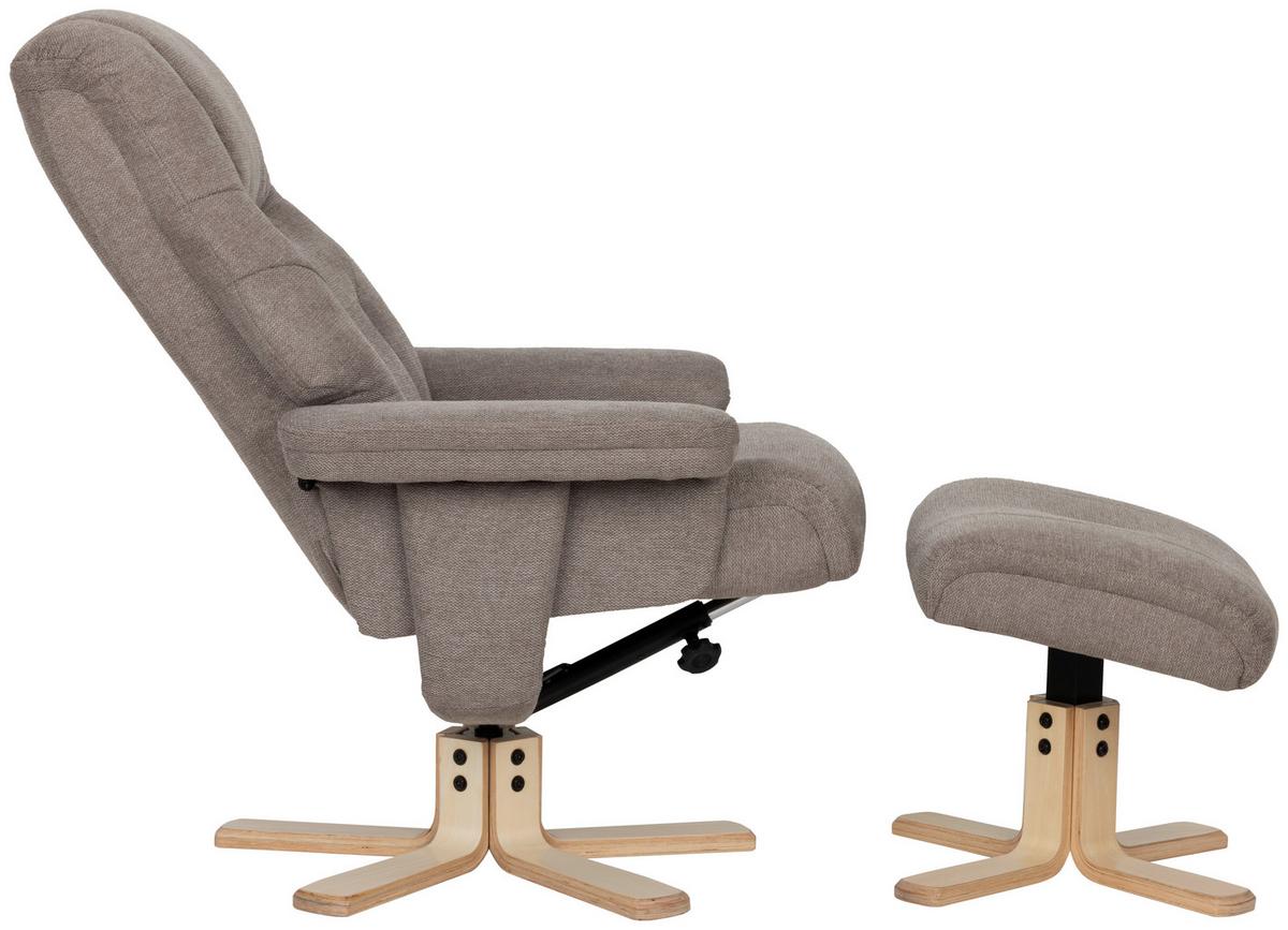 Relxsesselset Serenity Grau B: 80 Cm - Naturfarben/Grau, Design, Holz/Textil (80/109/79cm) - Livetastic