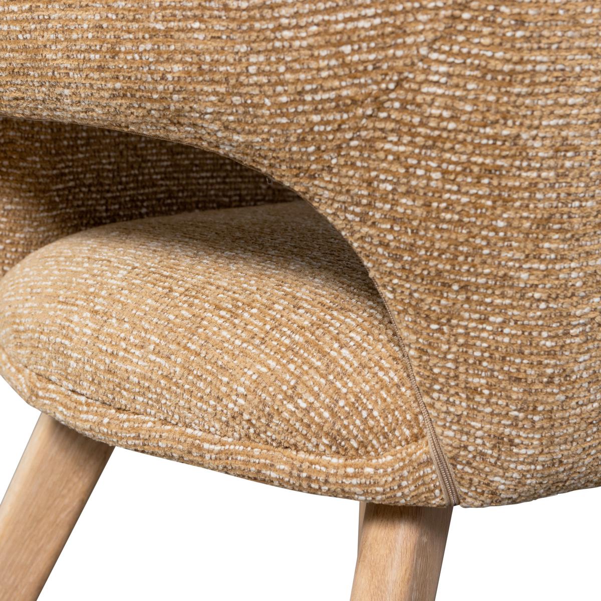 Armlehnstuhl-Set Murat Gelb/Naturfarben B: 61cm - Gelb/Naturfarben, MODERN, Holz/Textil (61/86/60cm) - Livetastic