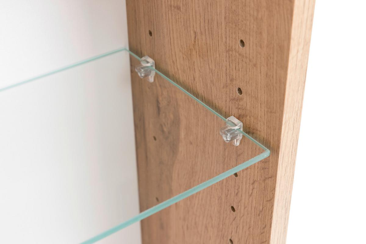 Spiegelschrank Chester + LED Beleuchtung 3 Türen +Steckdose - Eiche Wotan, MODERN, Glas/Holzwerkstoff (60/67,5/20cm) - Held