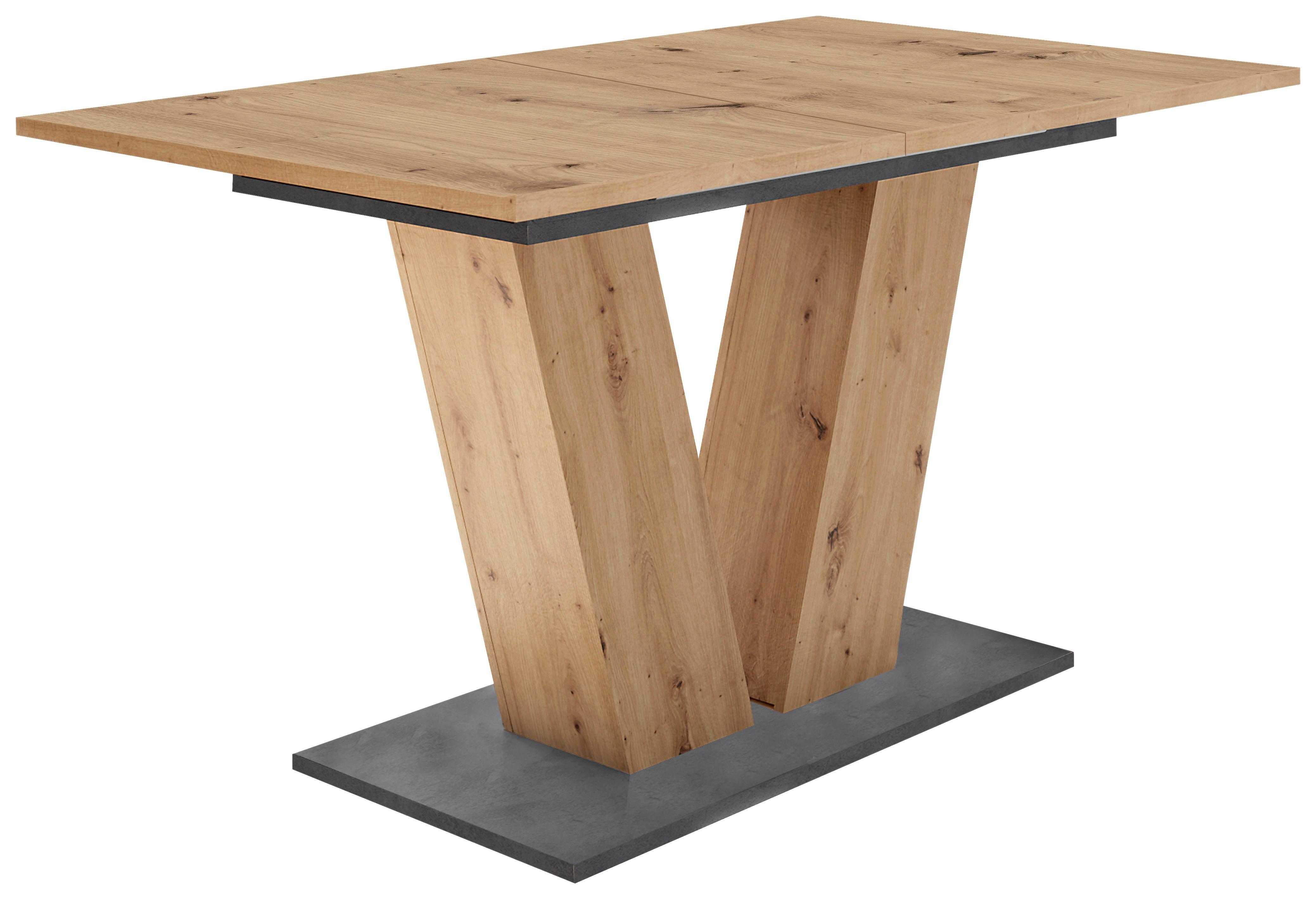 Esstisch Graphitfarben/Eiche Artisan 140cm - Graphitfarben/Eiche Artisan, MODERN, Holzwerkstoff (140/76/80cm) - Livetastic