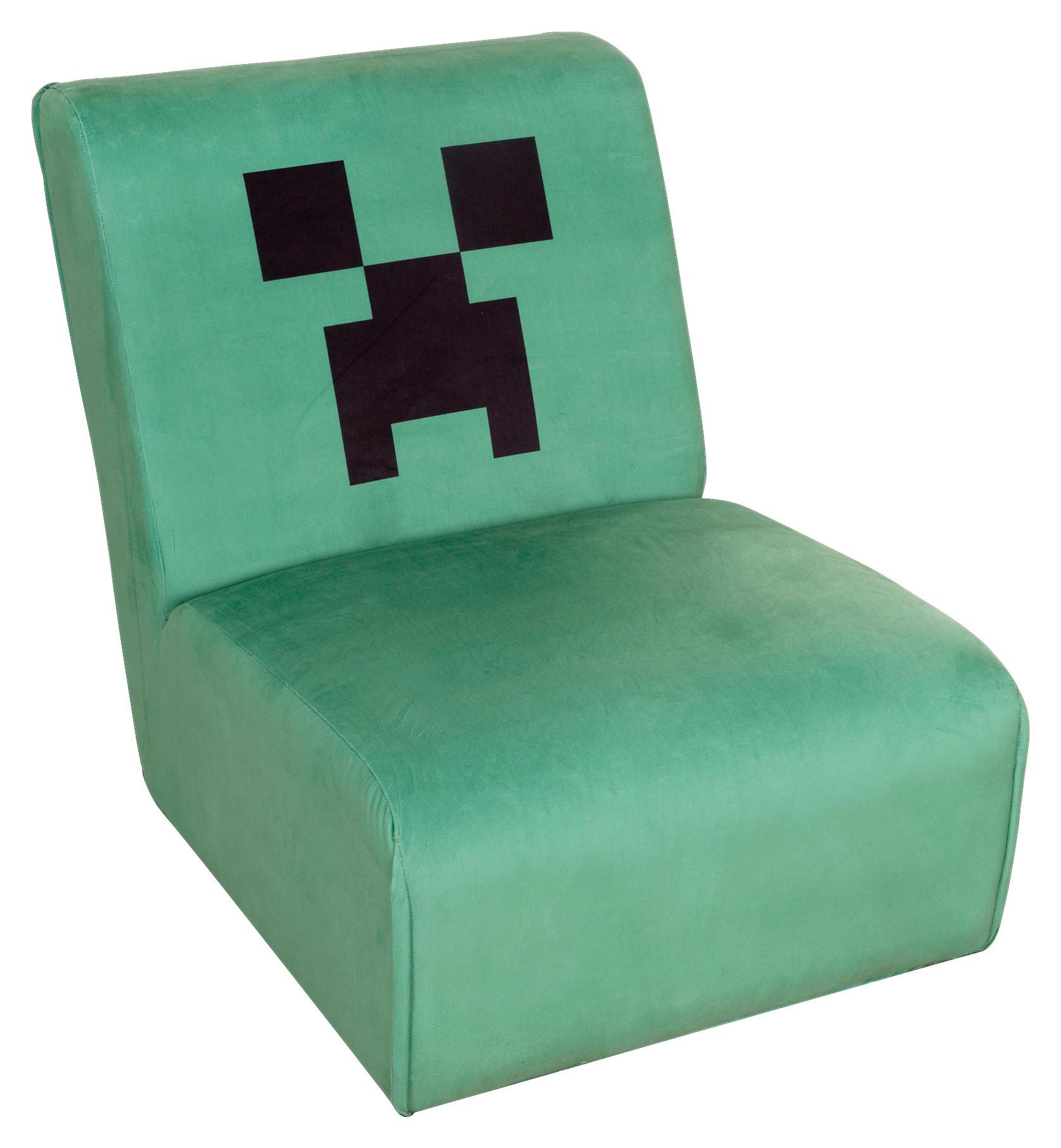 Polstersessel Minecraft Stoffbezug Samt Grün - Grün, MODERN, Textil (66/80/94cm) - Minecraft