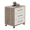 Rollcontainer Weiß/Eiche Office Edition 44x58x40 cm - Weiß/Sonoma Eiche, MODERN, Holzwerkstoff/Kunststoff (44/58/40cm) - MID.YOU