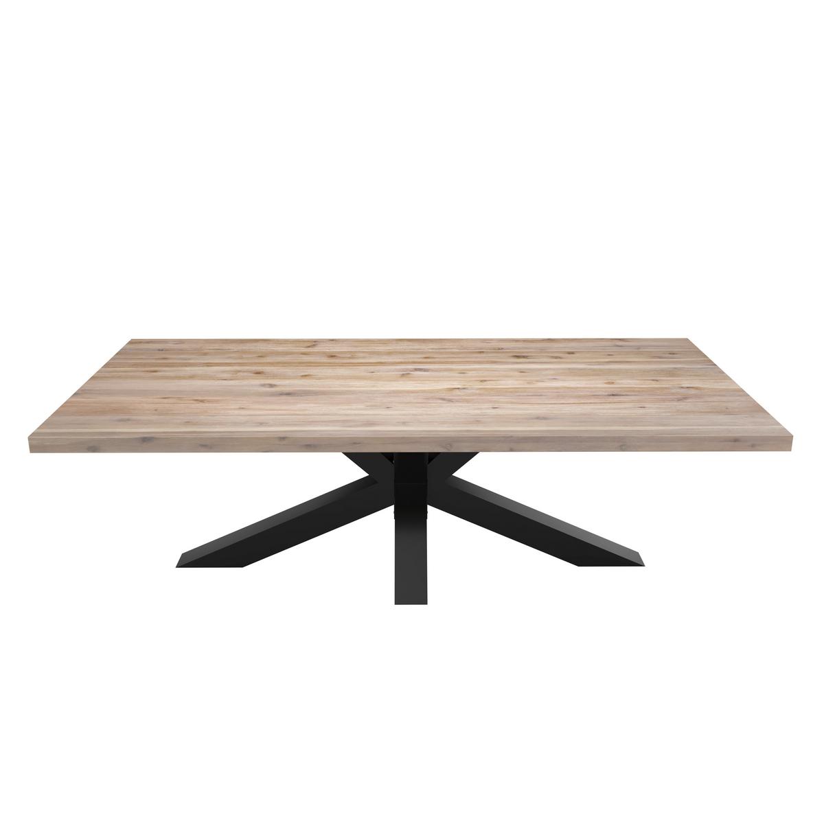ZÁHRADNÝ STÔL ALENA - čierna/farba akácie, Natur, kov/drevo (200/76/100cm) - Mömax