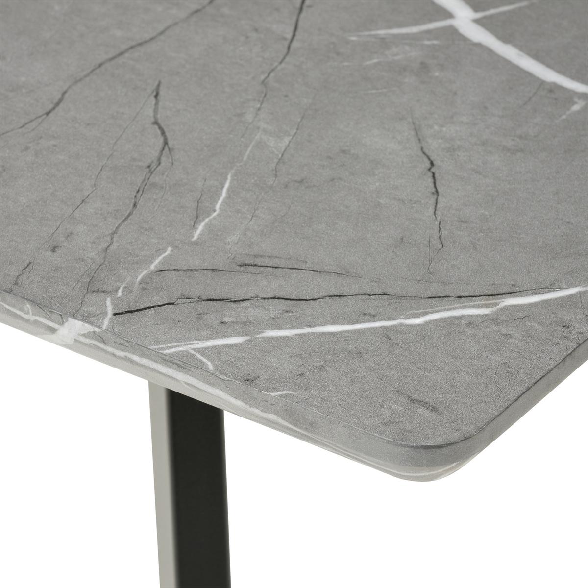 Tischgruppe Mackay 5-Tlg. Metall/Textil Grau, B: 140cm - Grau, KONVENTIONELL, Holzwerkstoff/Textil (140/46/75/88/80/57cm) - MID.YOU