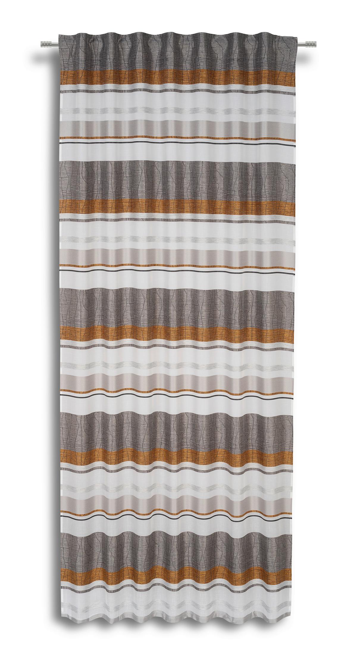 Fertigvorhang Laurina - Braun/Grau, MODERN, Textil (140/245cm) - Luca Bessoni