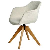 Armlehnstuhl Shell Weiß /eichefarben Echtholz-Beine - Eichefarben/Weiß, MODERN, Holz/Kunststoff (56,5/59/79cm) - Livetastic