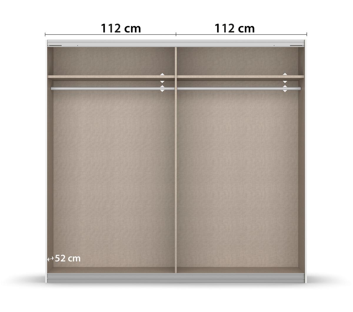 Schwebetürenschrank Tampa Anthrazit/eiche Dekor B: 226cm - Anthrazit/Eiche Artisan, KONVENTIONELL, Holzwerkstoff (226/210/62cm) - Rauch Möbel