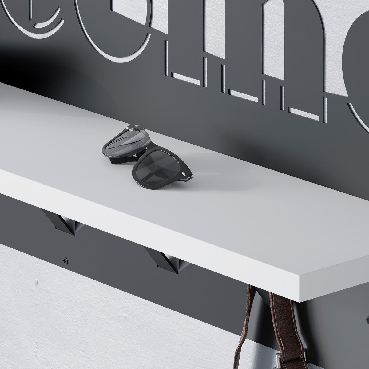 Wandgarderobe Welcome Hanger, Weiß B: 86 Cm - Weiß, Design, Holzwerkstoff/Metall (86/27/15cm) - Livetastic