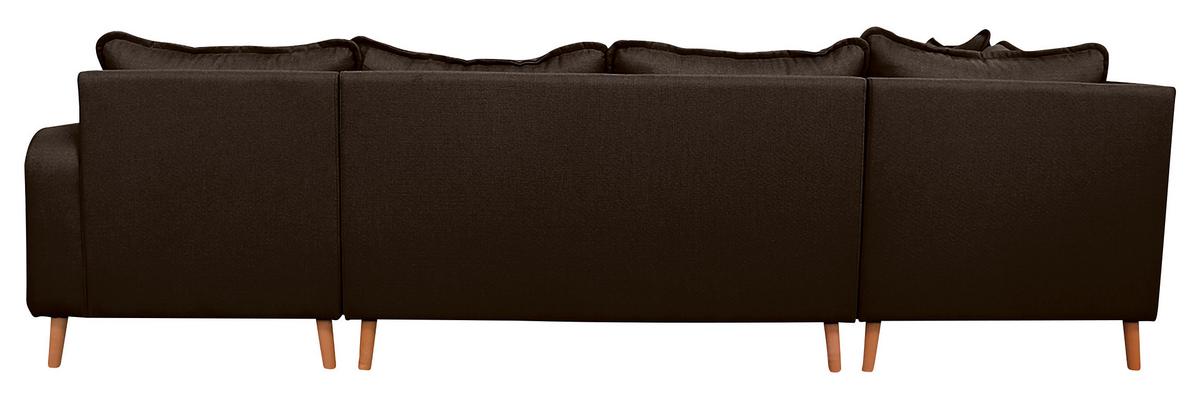 Wohnlandschaft Beata D. Braun U:167x296x170cm - Wengefarben/Dunkelbraun, Design, Textil (167/296/170cm) - Livetastic