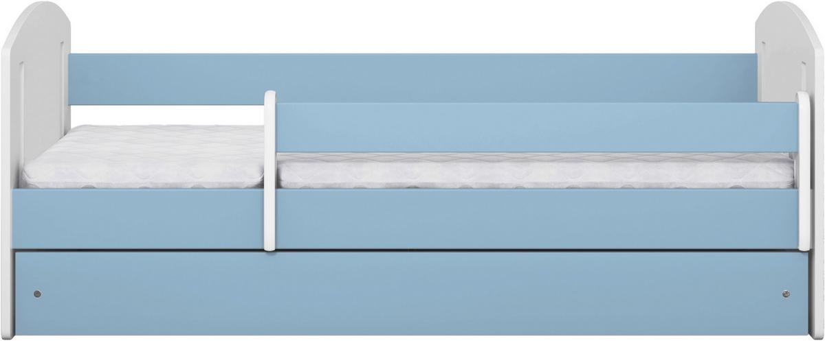 KINDER-/JUNIORBETT Classic Blau/Weiß 80x160cm - Blau/Birkefarben, MODERN, Holz/Holzwerkstoff (80/160cm) - MID.YOU