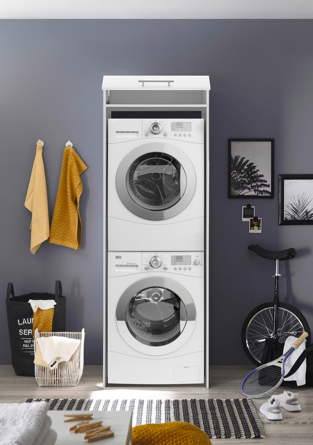 Waschmaschinenschrank Clara - Weiß, KONVENTIONELL, Holzwerkstoff (67,4/200/67,6cm) - Respekta