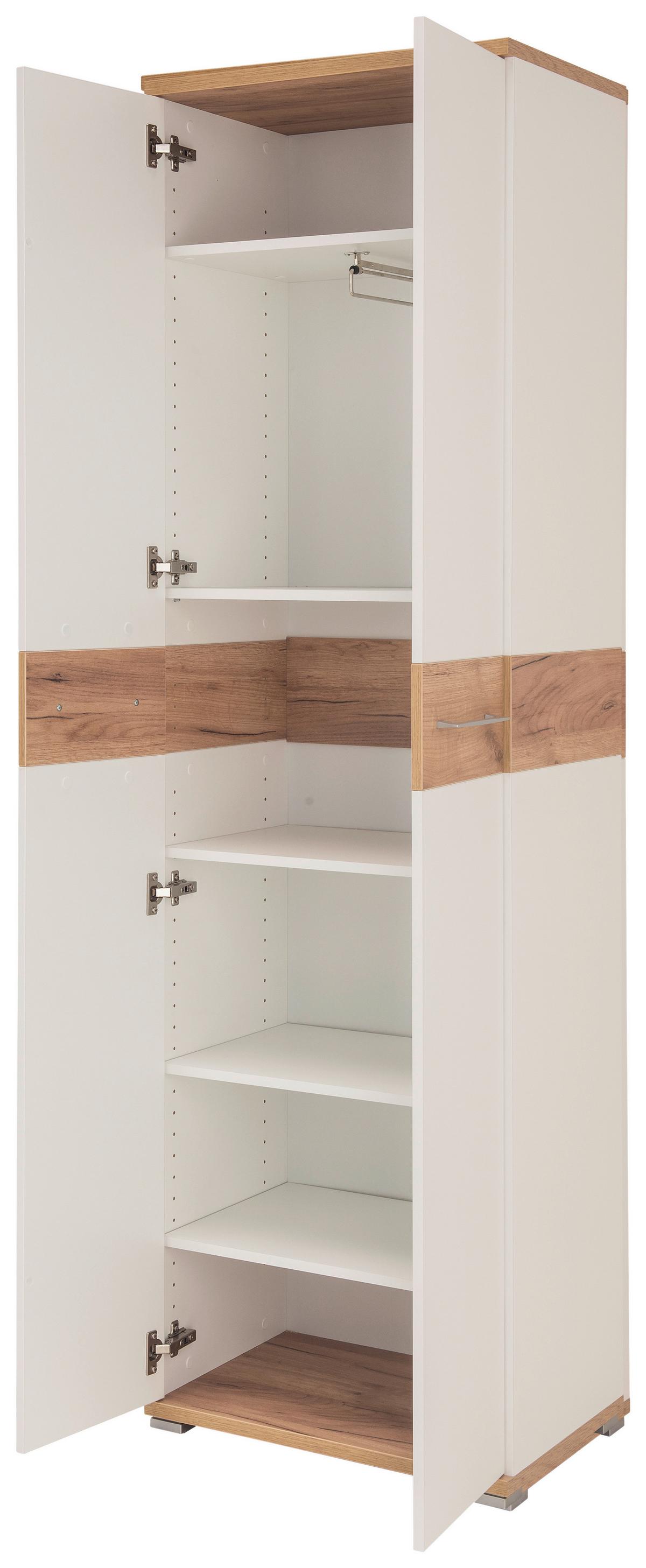 Garderobenschrank Gw-Topix Weiß/Eiche Dekor B: 59 cm - Eichefarben/Weiß, MODERN, Holzwerkstoff (59/199/40cm) - Germania