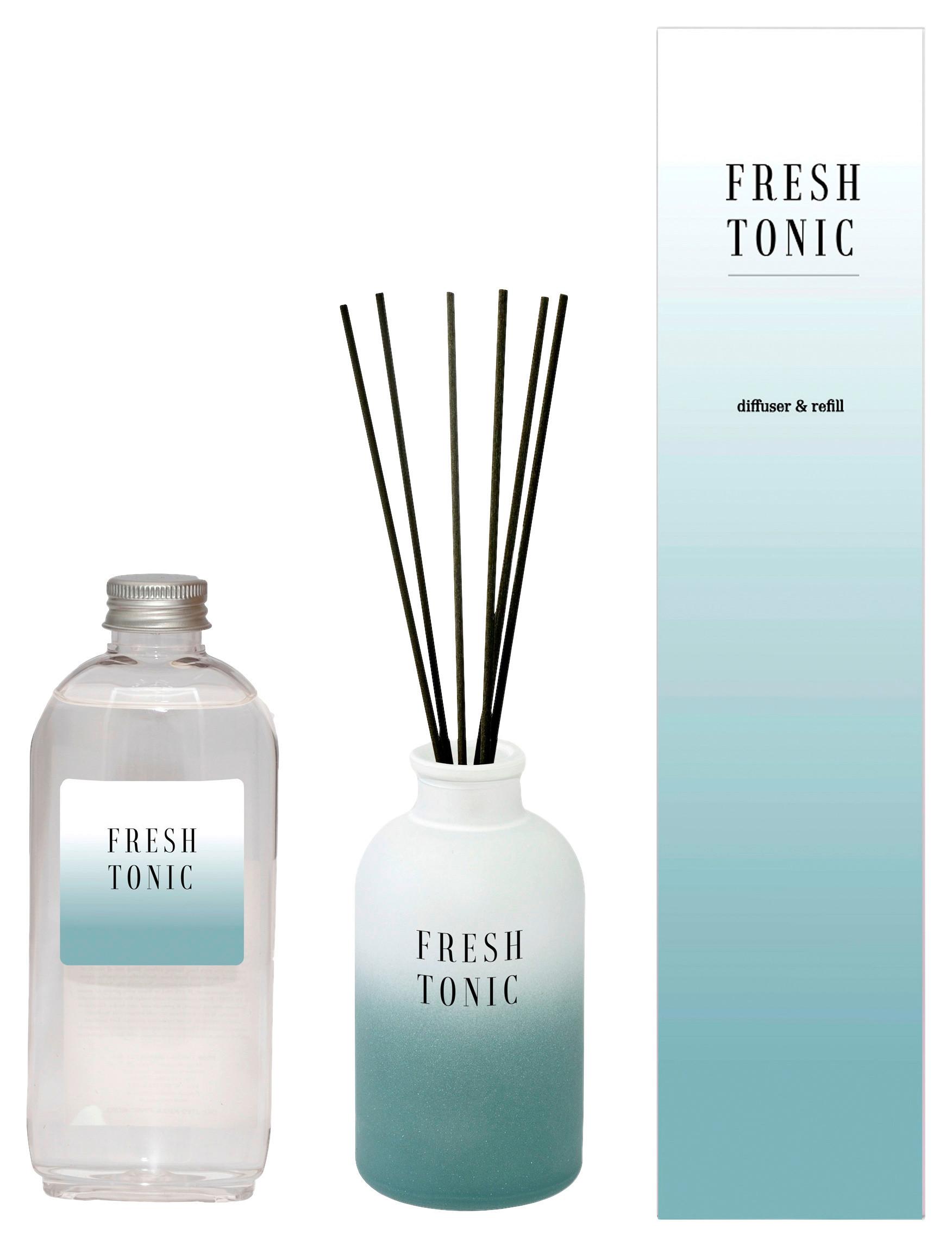 Difuzér Fresh Tonic, 200ml - biela, sklo/vlnitá lepenka (5,5/10,5cm) - Premium Living