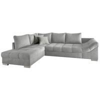 Eckschlafsofa Alvito Hellgrau S: 202/298 cm - Silberfarben/Hellgrau, Design, Textil (202/298cm) - MID.YOU