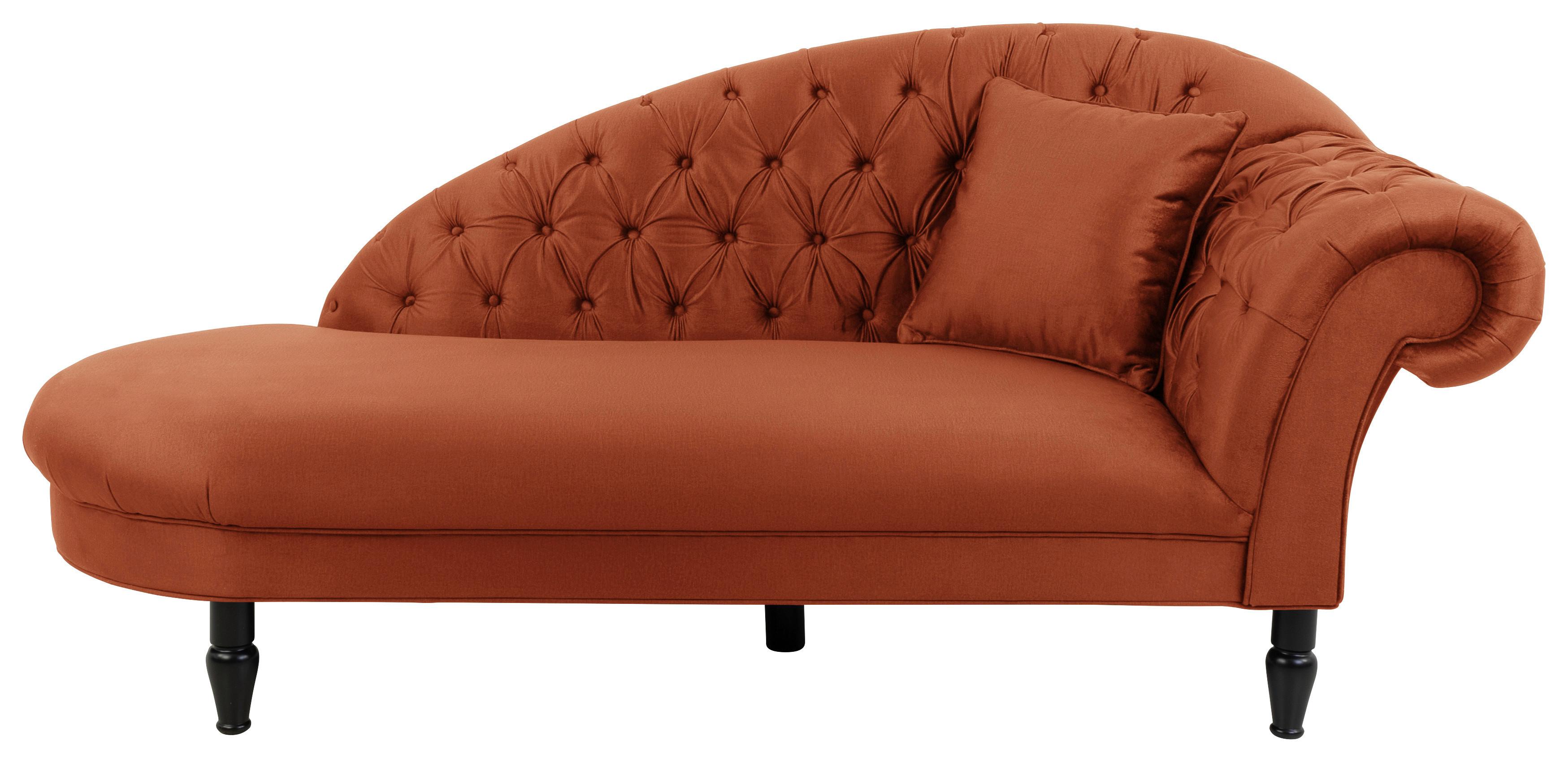 Récamiere Cupido, Rostfarben B: 103 Cm - Rostfarben/Schwarz, Design, Textil (103/91/216cm) - MID.YOU