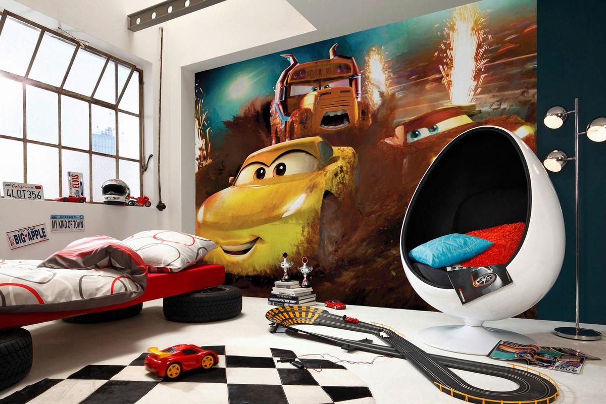 Fototapete Cars Dirt Track - Multicolor, Trend, Papier (350/250cm)