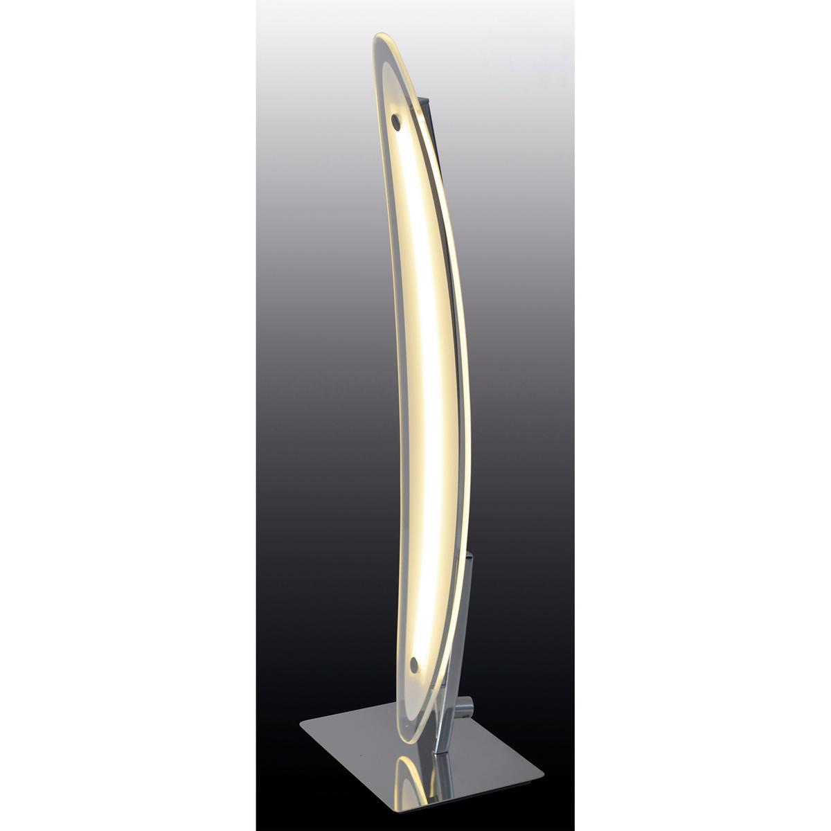 LED-Tischlampe Surf dimmbar Chromfarben Surfbrett Design - Chromfarben, Basics, Glas/Metall (43cm) - Näve