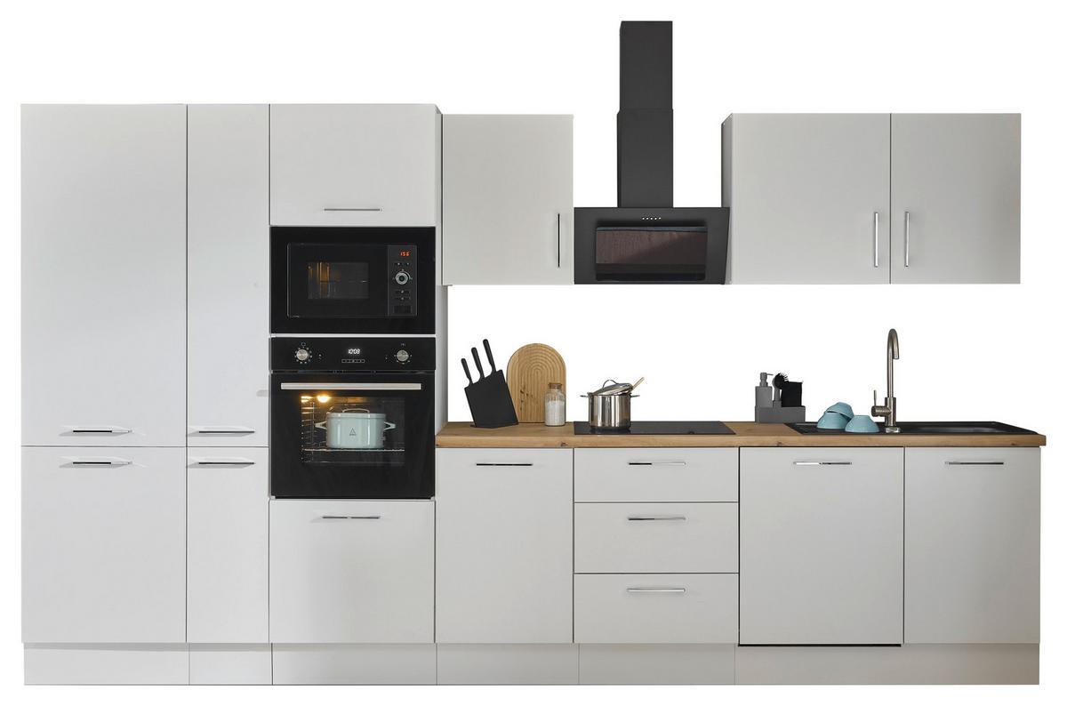 Küchenblock Turin Weiß/eiche Dekor B: 370 Cm - Weiß/Eiche Artisan, Basics, Holzwerkstoff (370cm) - MID.YOU