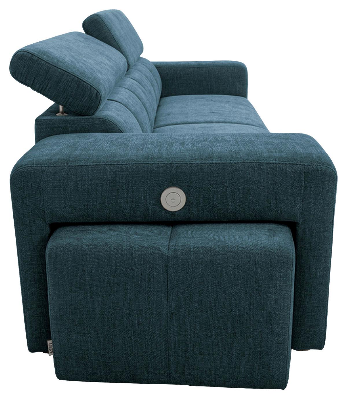 3-SitzerSofa m. Schlaffunktion Sirius S blau, B: 251cm - Blau/Schwarz, KONVENTIONELL, Holz/Holzwerkstoff (251/96/100cm)