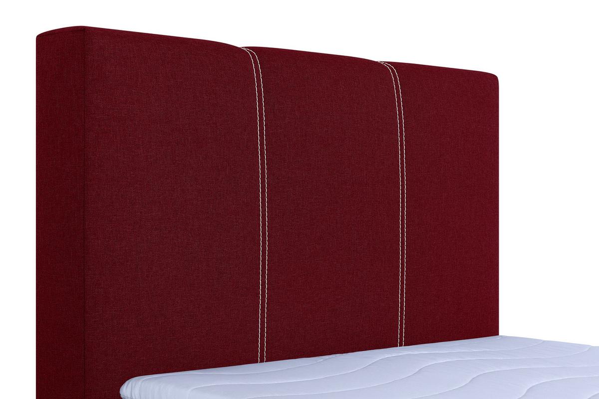 Boxspringbett Malta Mit Topper Rot, 90x200 Cm - Chromfarben/Rot, Basics, Holzwerkstoff/Textil (90/200cm) - P & B