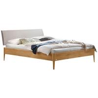 Bett Fanano, Wildeiche 140x200 Cm - Wildeiche/Hellgrau, KONVENTIONELL, Holz/Textil (140/200cm) - Hasena