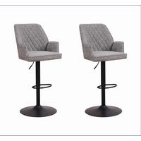 Barhocker-Set Donny Hellgrau B: 54 cm - Hellgrau/Schwarz, MODERN, Textil/Metall (54/100/58cm) - MID.YOU